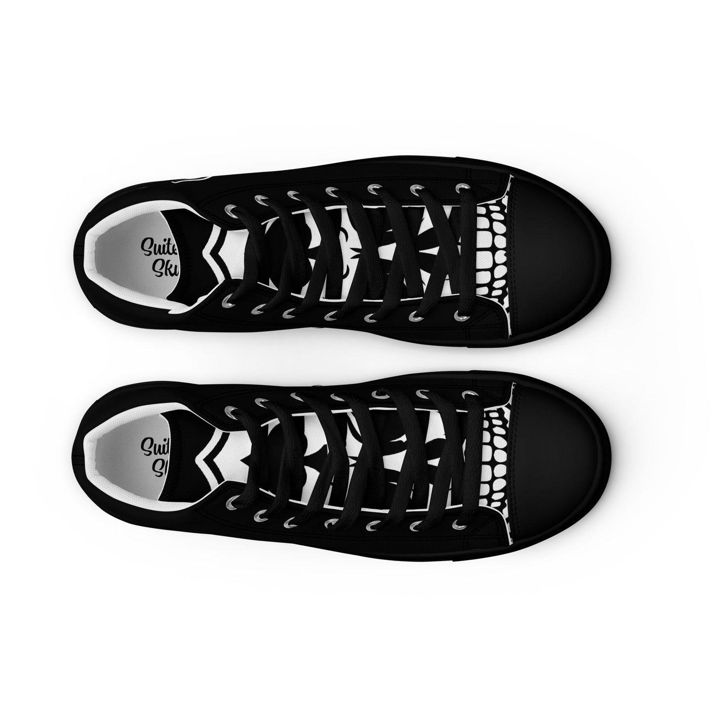 Skulled Lace-Up High Tops, Spades (Women)