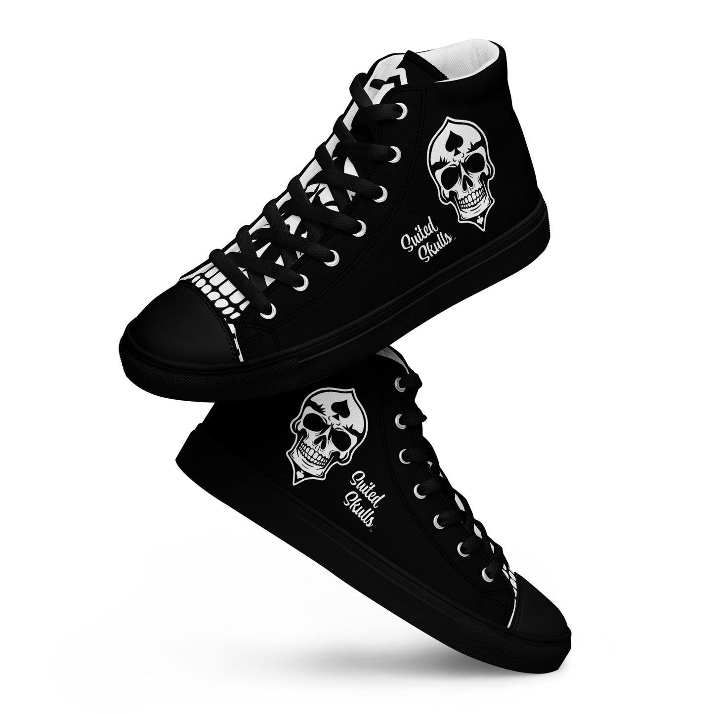 Skulled Lace-Up High Tops, Spades (Women)