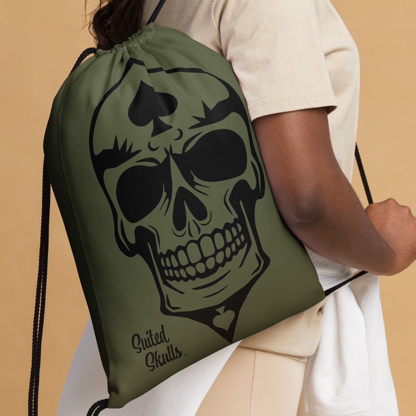 Skulled Drawstring Bag