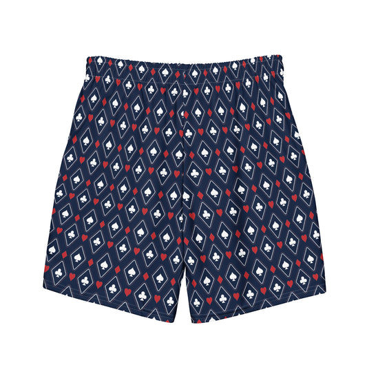 Suited Diamond Pattern Swim Trunks