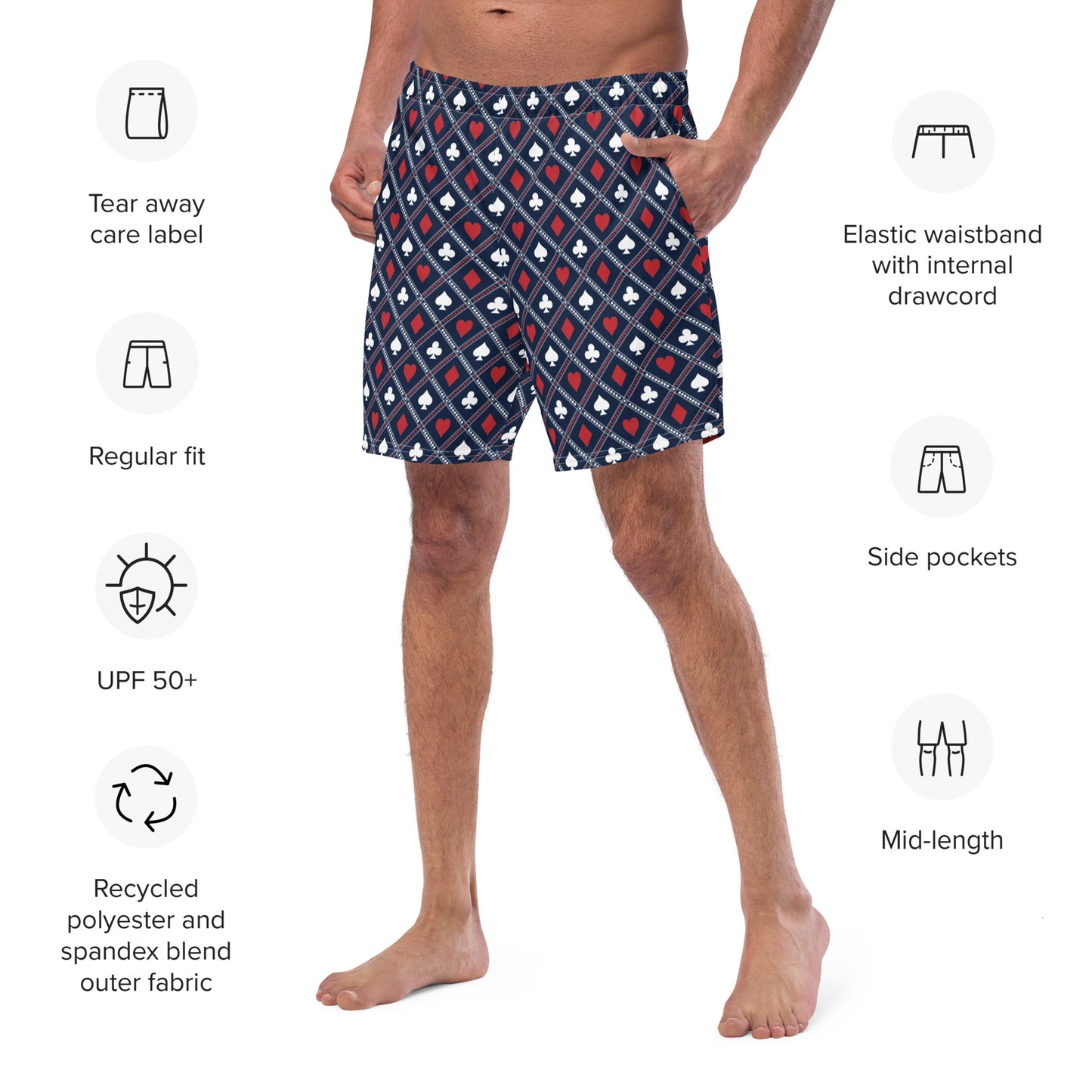 Suited Border Swim Trunks