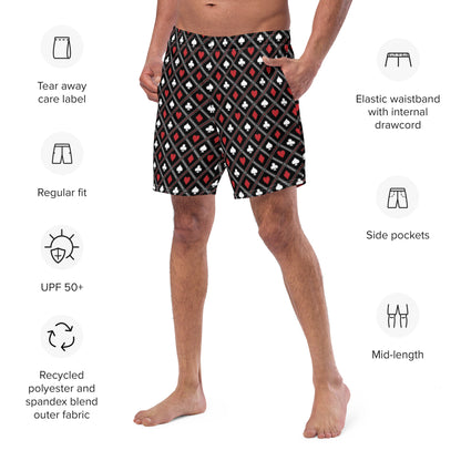 Suited Border Swim Trunks