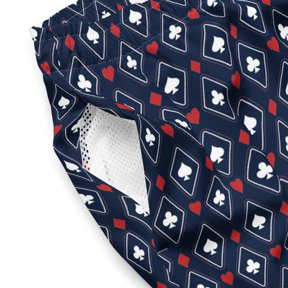 Suited Diamond Pattern Swim Trunks