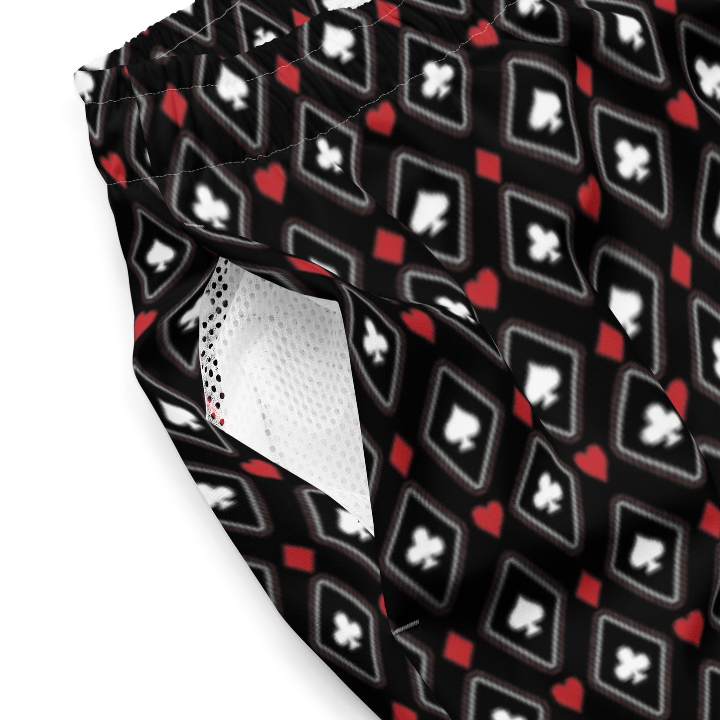 Suited Diamond Pattern Swim Trunks