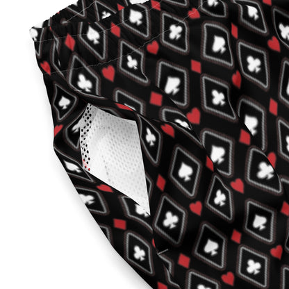 Suited Diamond Pattern Swim Trunks