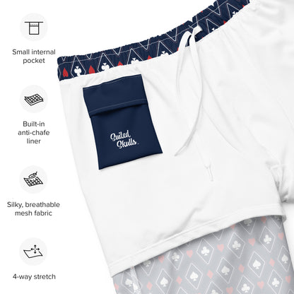 Suited Diamond Pattern Swim Trunks