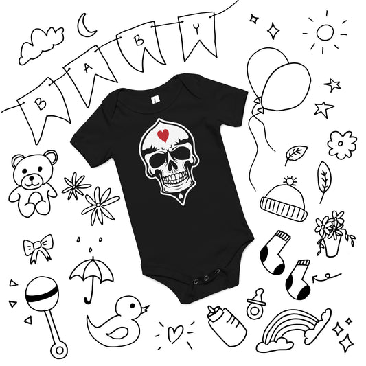 Skulled Baby Onesie, Hearts