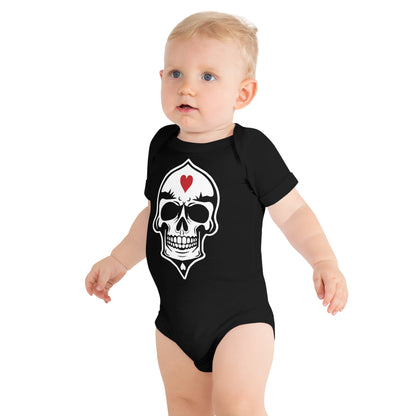 Skulled Baby Onesie, Hearts