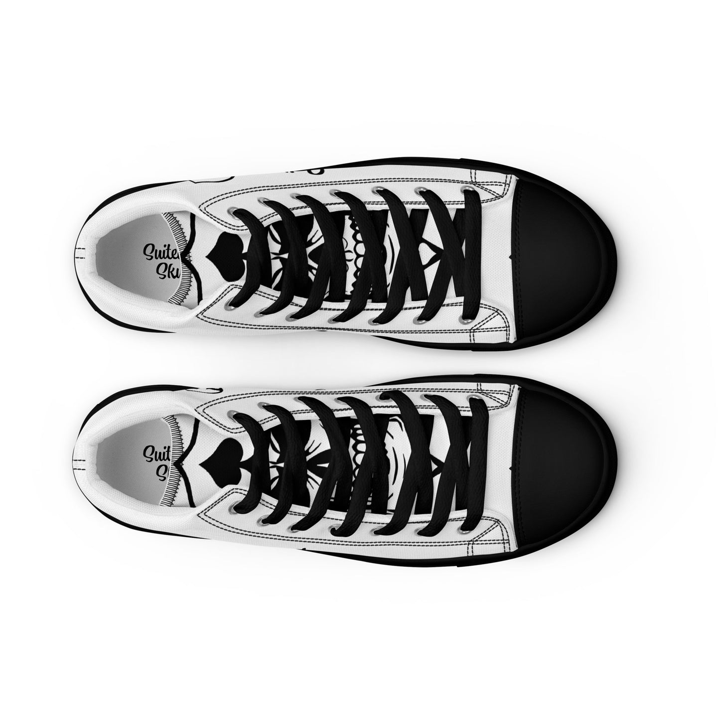 Skulled Lace-Up High Tops, Spades (Men)