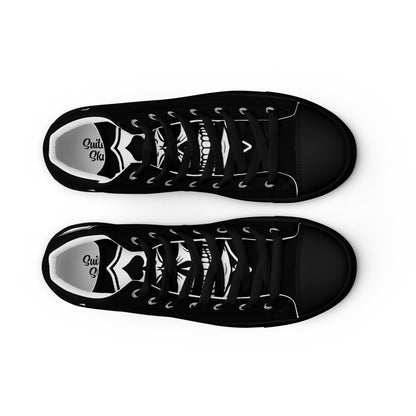 Skulled Lace-Up High Tops v2, Spades (Men)