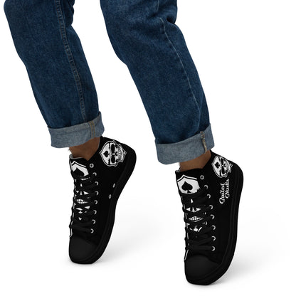 Skulled Lace-Up High Tops v2, Spades (Men)