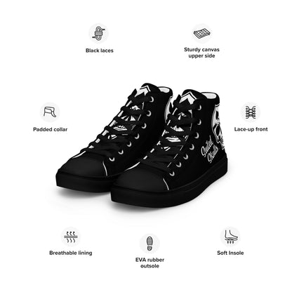 Skulled Lace-Up High Tops v2, Spades (Men)