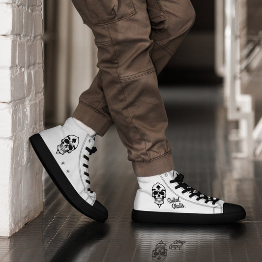 Skulled Lace-Up High Tops, Spades (Men)