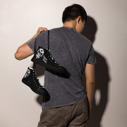 Skulled Lace-Up High Tops v2, Spades (Men)