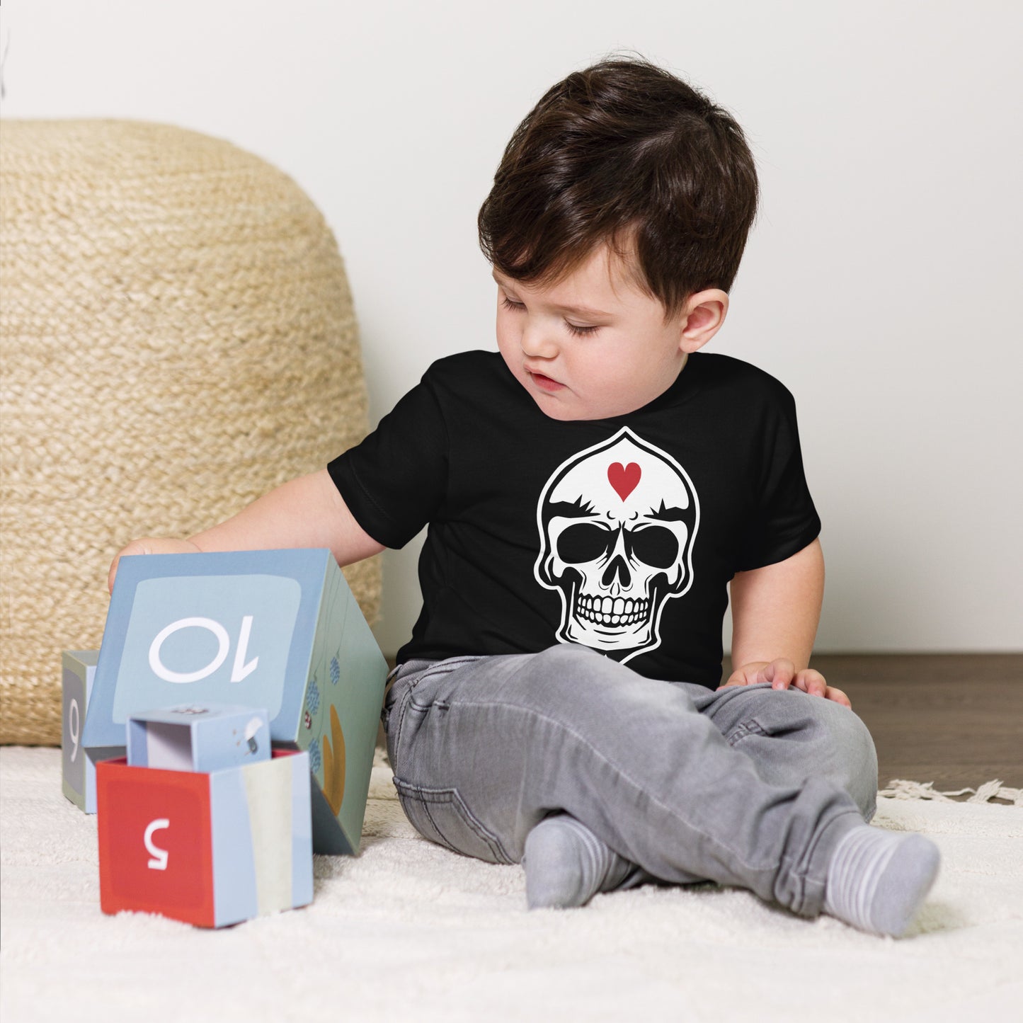 Skulled T-Shirt, Hearts (Toddler)